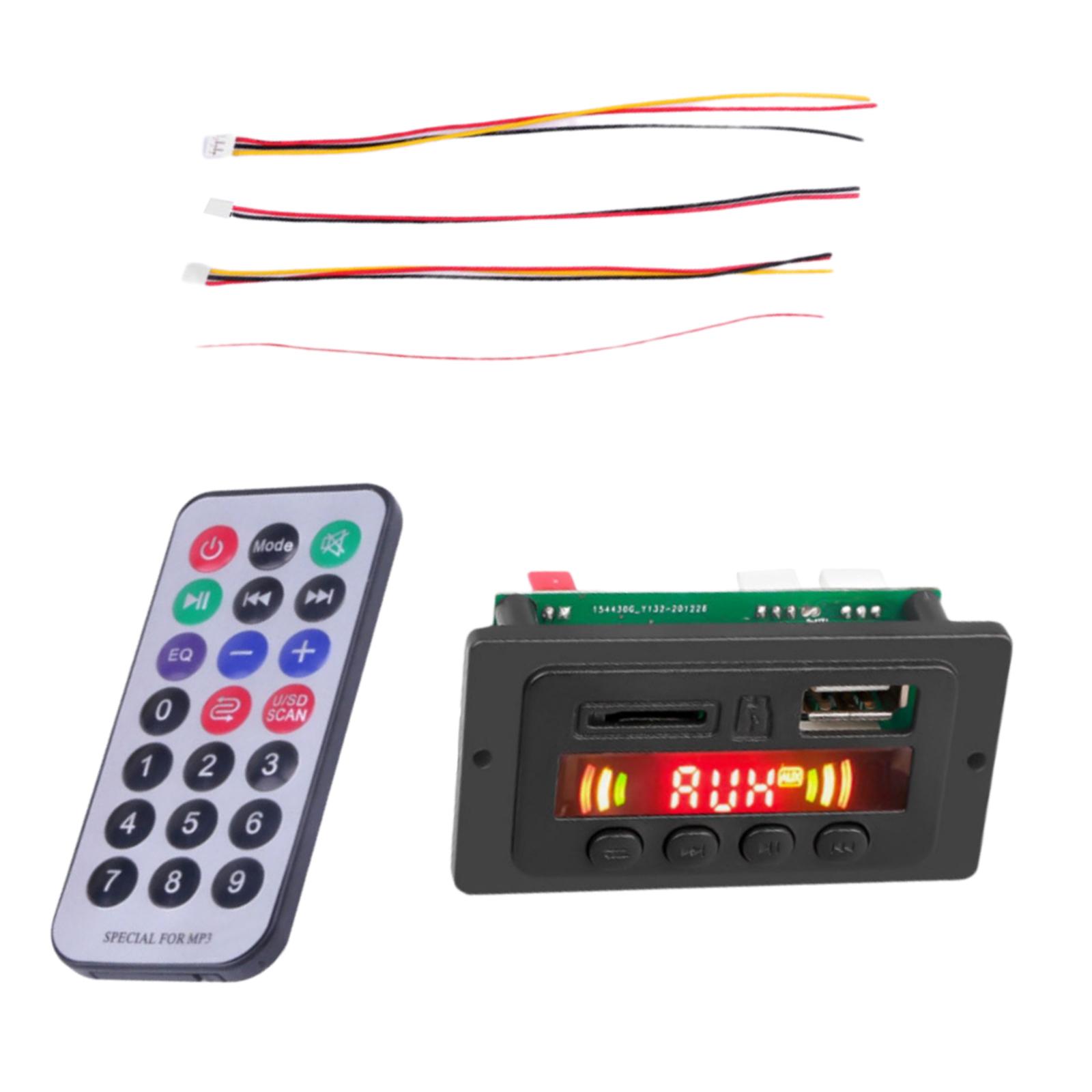 Audio Decoder Board Module/ MP3 Player 5V 12V Digital LED Display/ Wireless Bluetooth Audio Remote Module for Speaker.