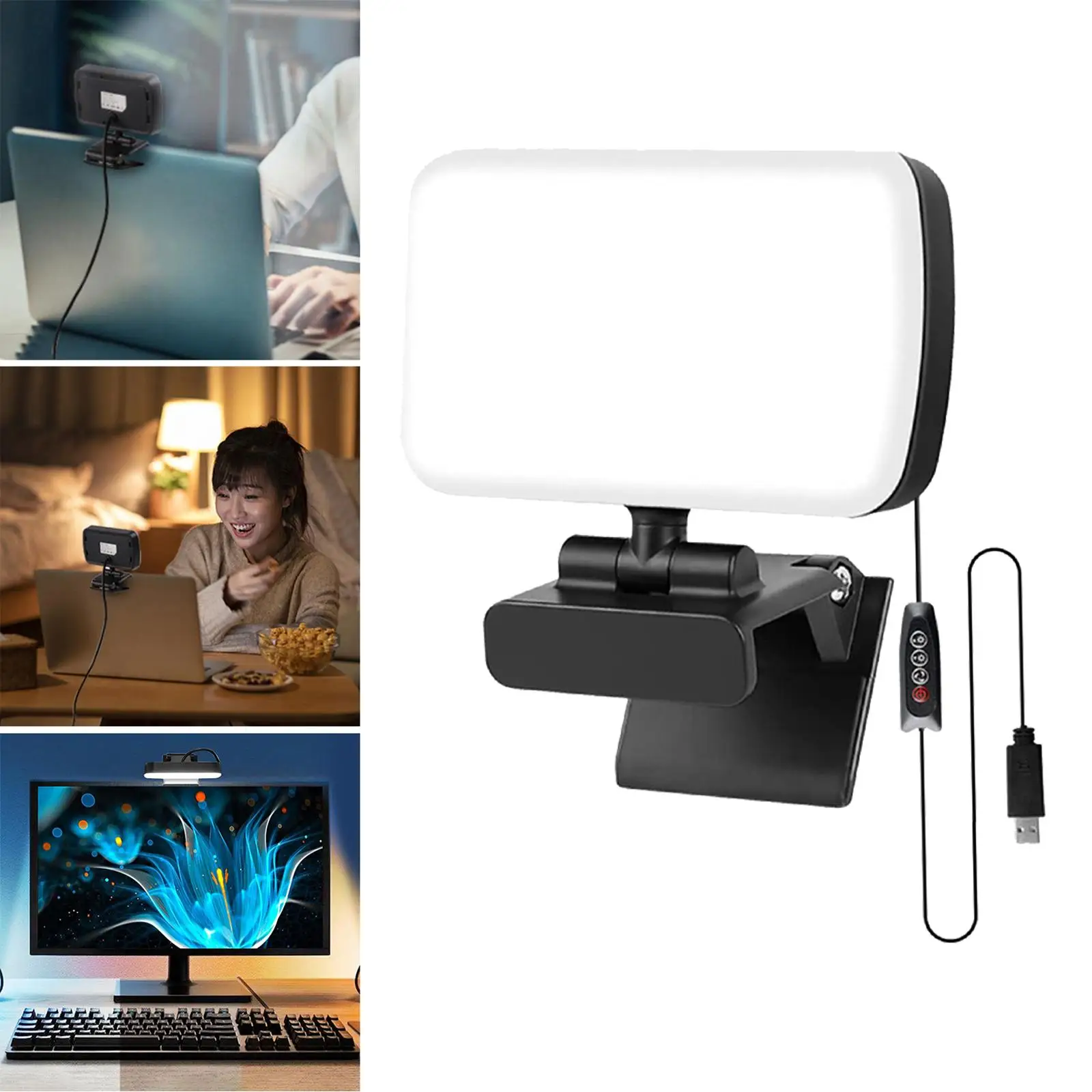 PC Screen Hanging Light Over Monitor Clamp Reading Task Lamp USB Powered