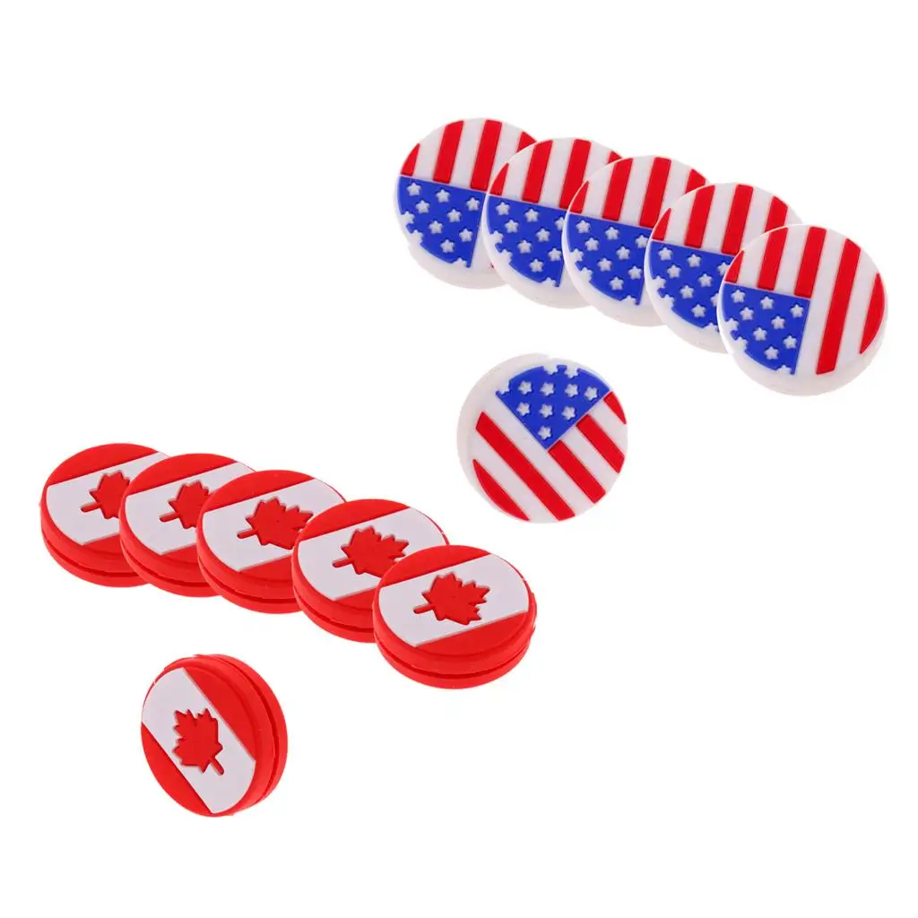 12 Pieces  & Canada Flag Silicone Tennis Racquet Vibration Dampener