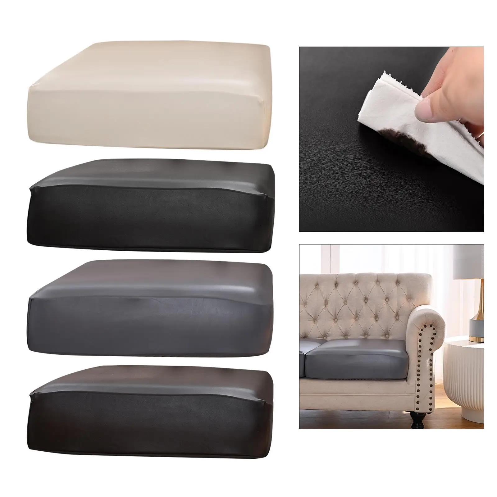 PU Leather Sofa Seat Slipcover Protector Case Stretchy for Living Room Couch
