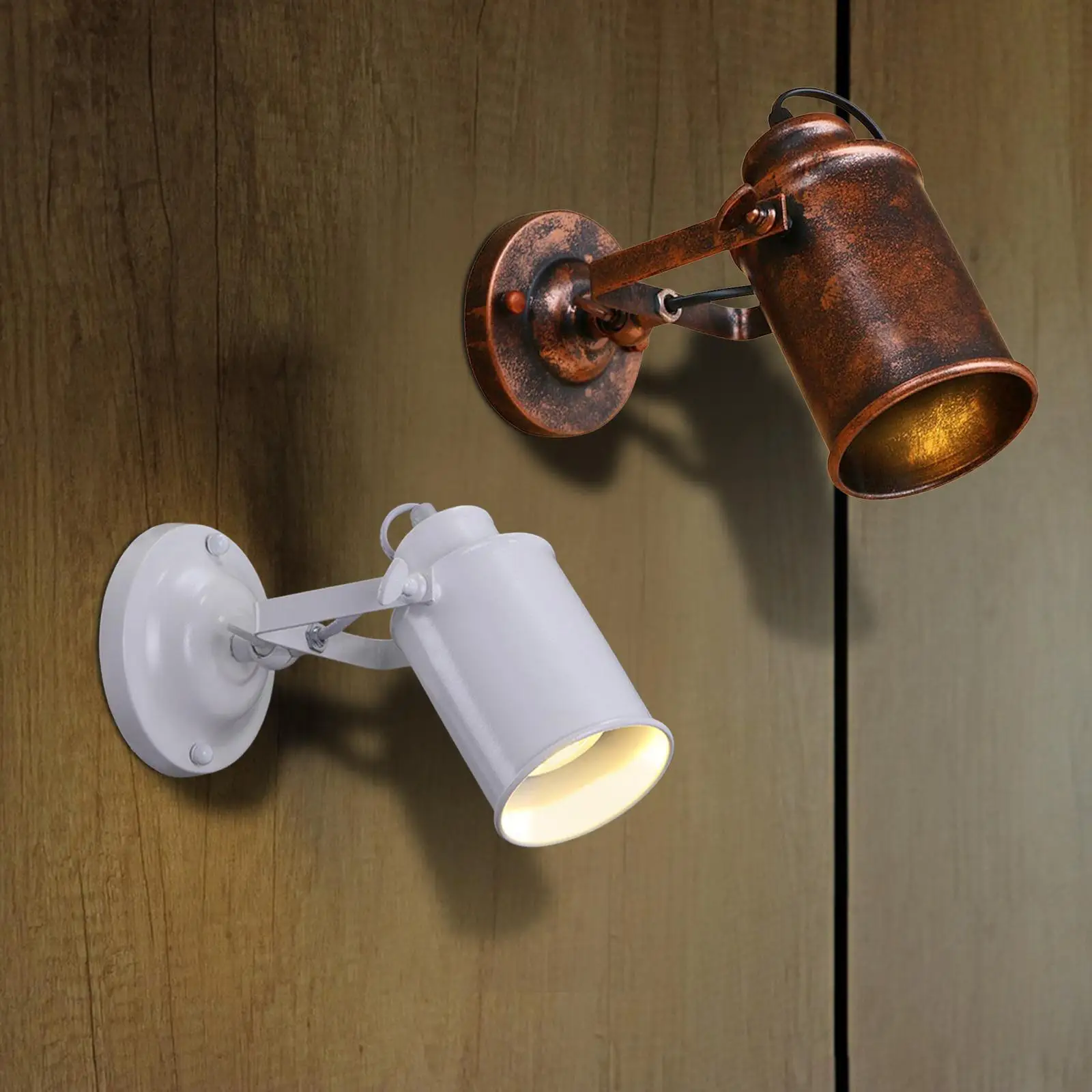 Industrial Wall Sconce Farmhouse Wall Light Wall Mount Light Fixture Downlight Angle Adjustable Vintage for Hallway Bedside Loft