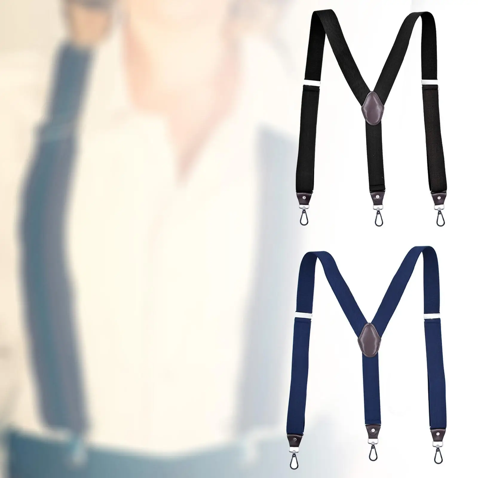 Fashion Suspenders 3 Hooks Unisex Solid Color Heavy Duty Back Belt for Pants Trouser Adult Skirt Wedding Suit