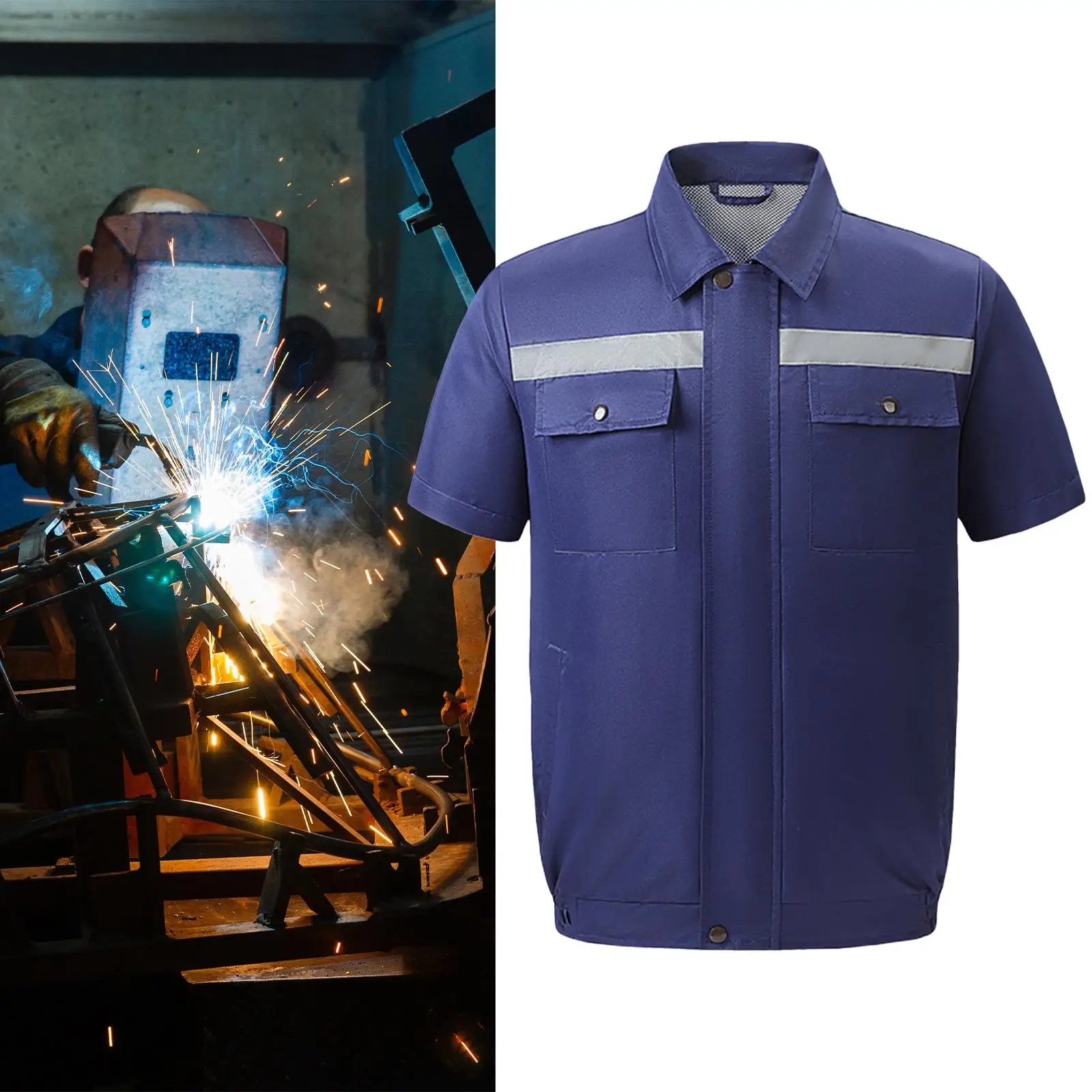 Worker Jackets Comfortable Wearable Breathable Shirt Suit Clothes Vest for Running Welding Working Hot Weather Gardening