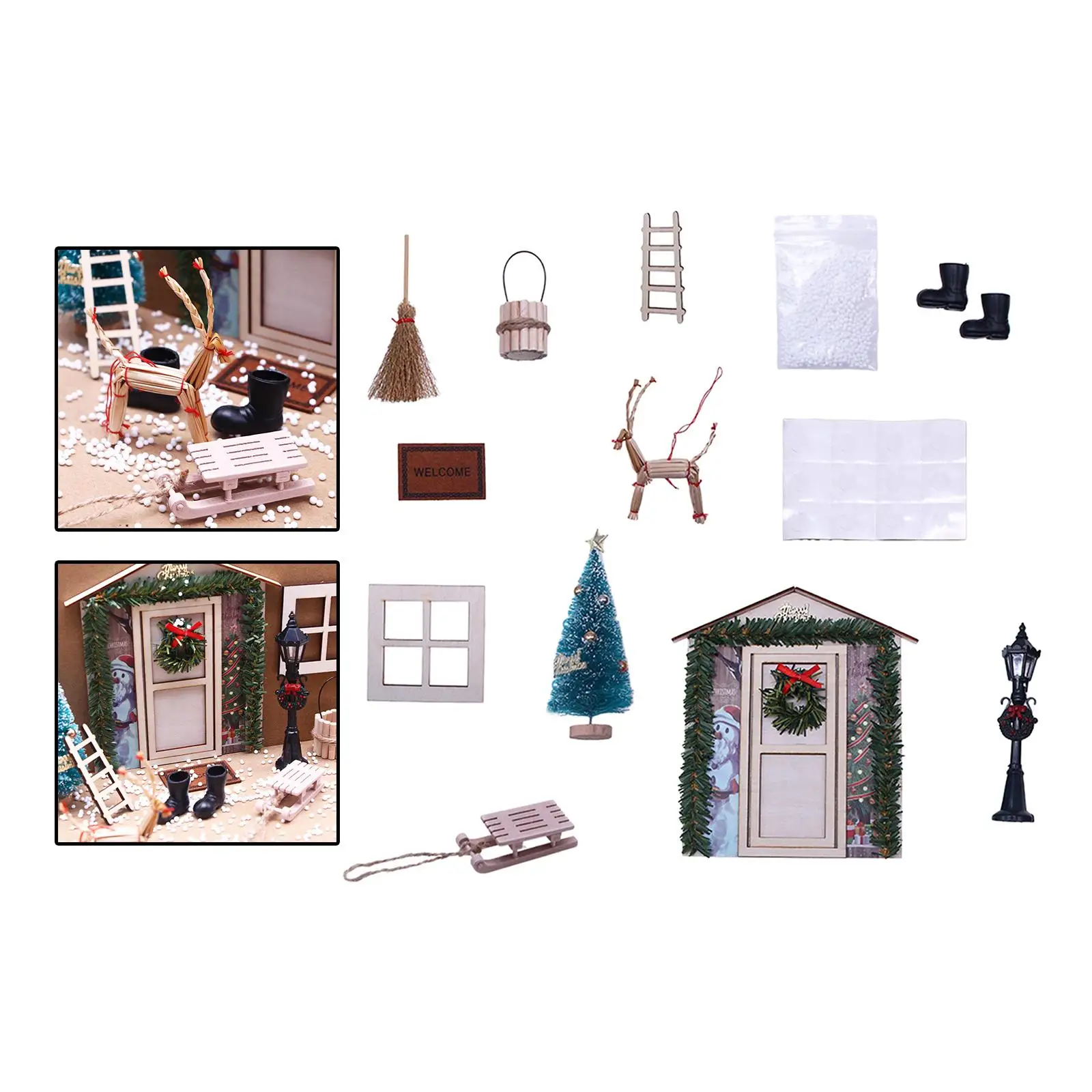 Mini Wooden Door Accessories Miniature Scene DIY Decoration Dollhouse Decoration Accessories