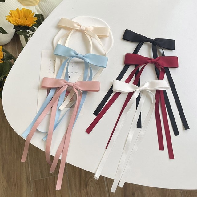 Sweet Ribbon Bowknot Hair Clips for Women Girls Handmade Bows