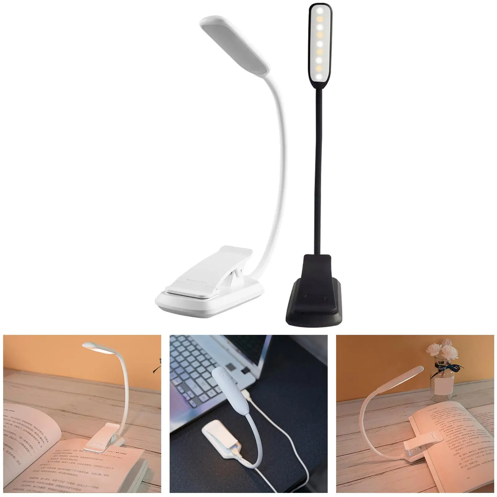 LED Clip On Reading Light Book Light Protective Night Desk Lamp for Studying Bed