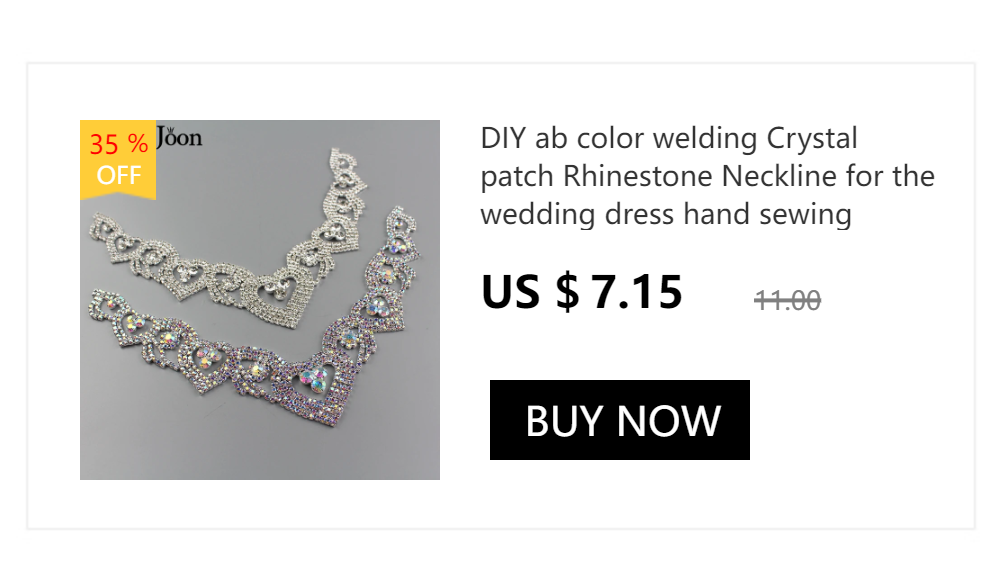 DIY Schweißen Kristall Patch Strass Ausschnitt für das Hochzeitskleid Hand Nähen Kleidung Zubehör YL007 – Detail 9