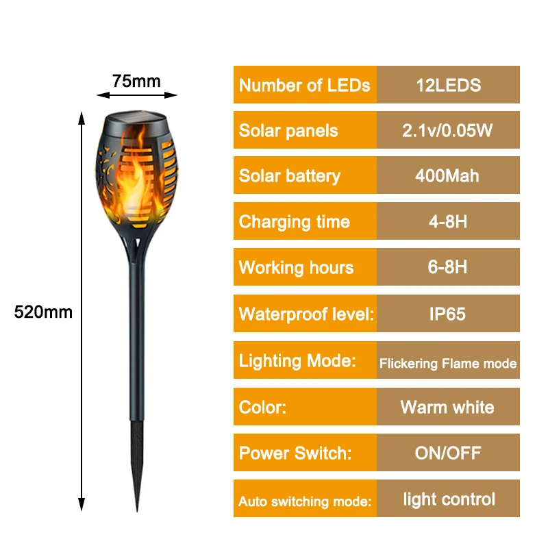 outdoor fence lights Outdoor LED Torch Lights Solar Powered 12/33LEDS Flickering Flame Lights Waterproof For Garden Patio Lawn Decoartion outdoor fence lights