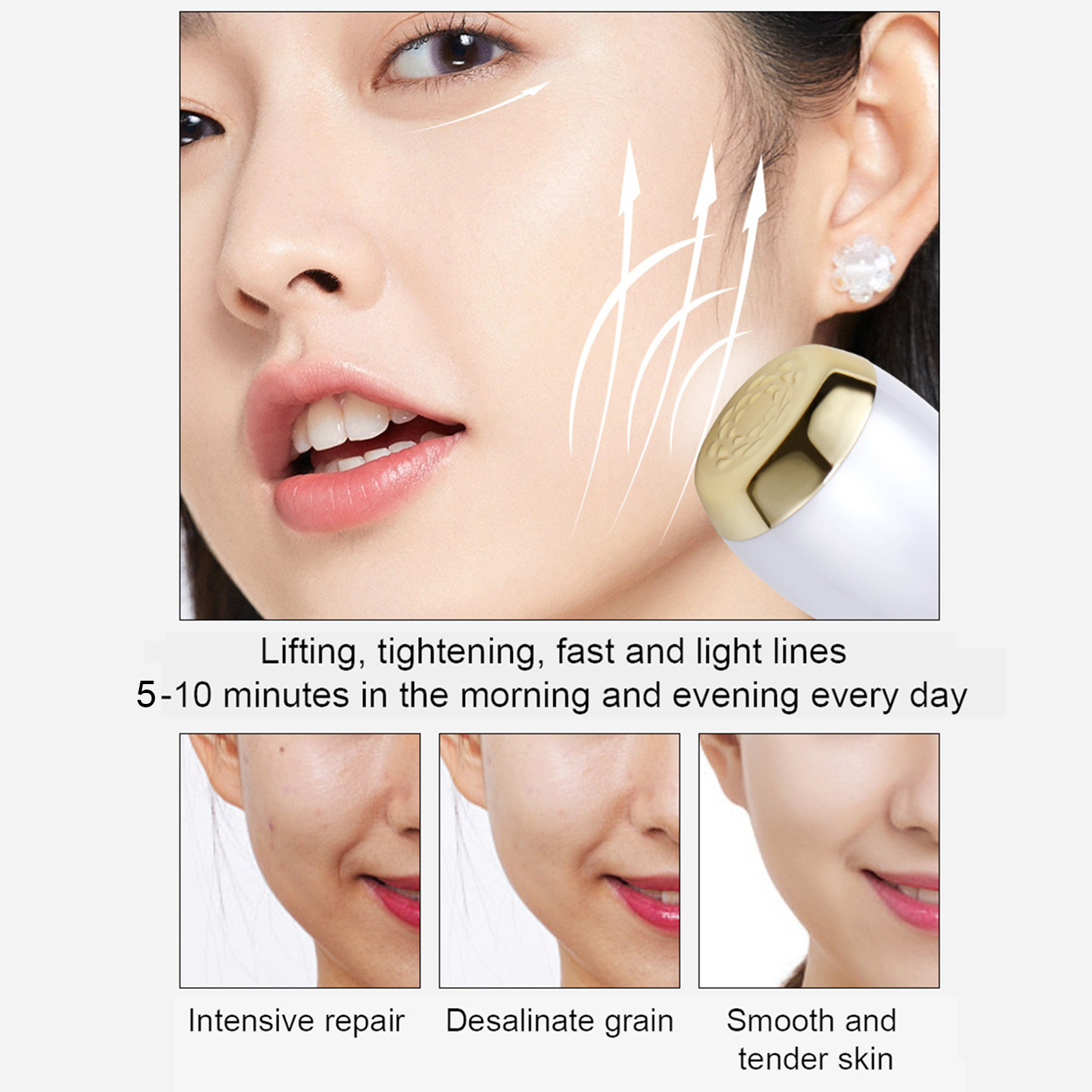 Best of 3 In 1 Face Massager Neck Facial Eye Massage Introducer Microcurrent Skin Rejuvenation Anti Aging Beauty Device Dropshipping Reviews & Tips - Image 4