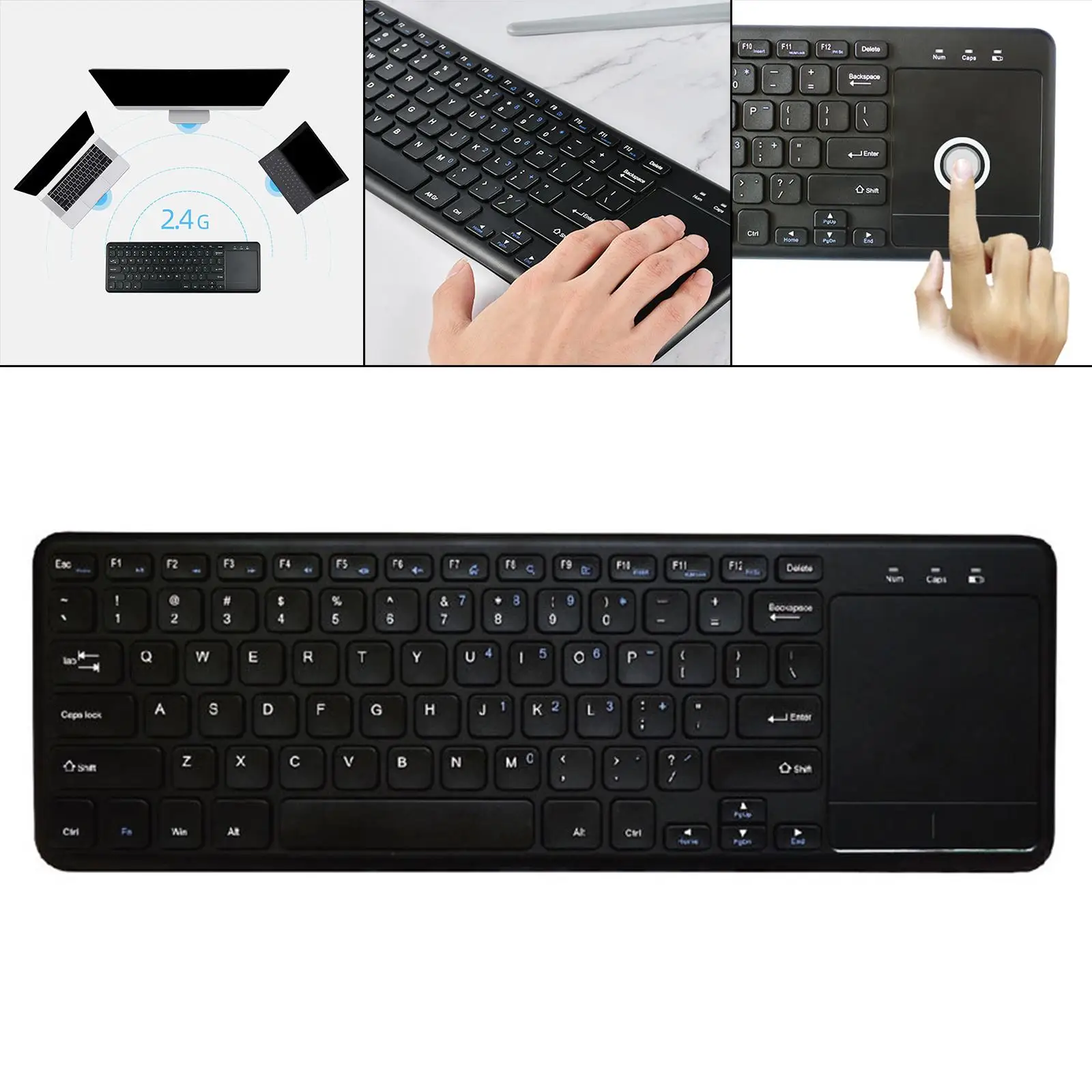 Slim 2.4G Wireless Keyboard with Touch Pad Multi-Touch for Computer TV PC