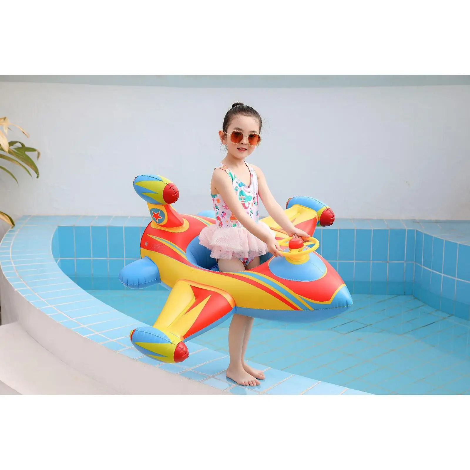  Inflatable Float Swimming  Swimming  for Toddler,  w/ Steering Wheel Gift