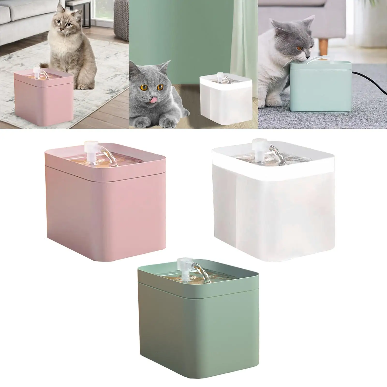 Pet Cat Water Fountain Water Dispenser Super Quiet Drinking Water Bowl USB