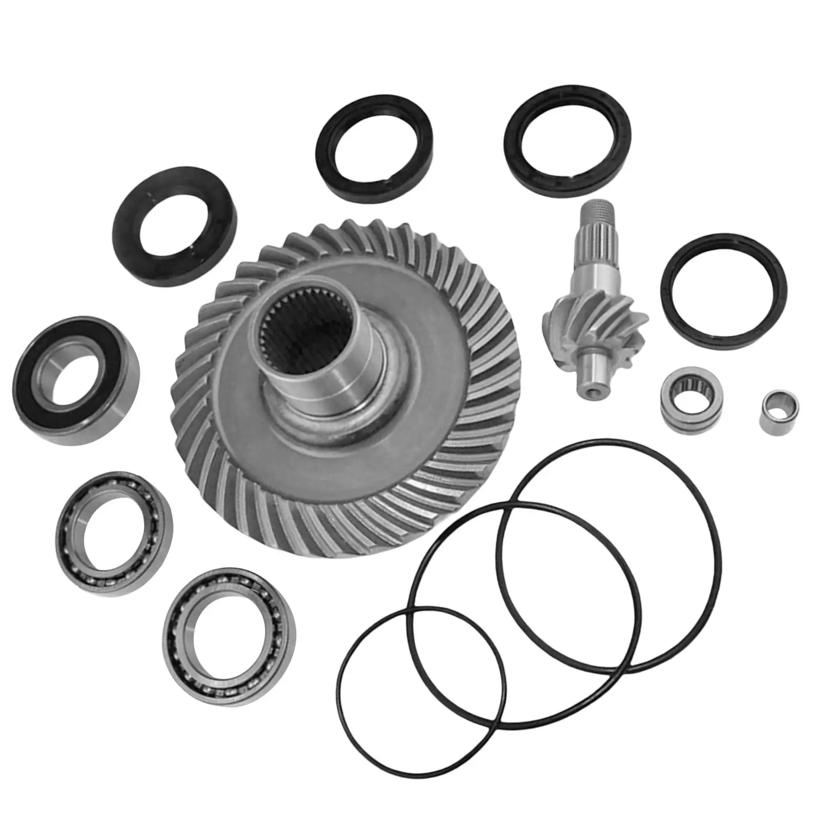 Rear Differential Ring & Pinion Gear + Bearing Kit 14Pcs/Set for Honda TRX300 88-00 Replacement Easy to Install Accessories