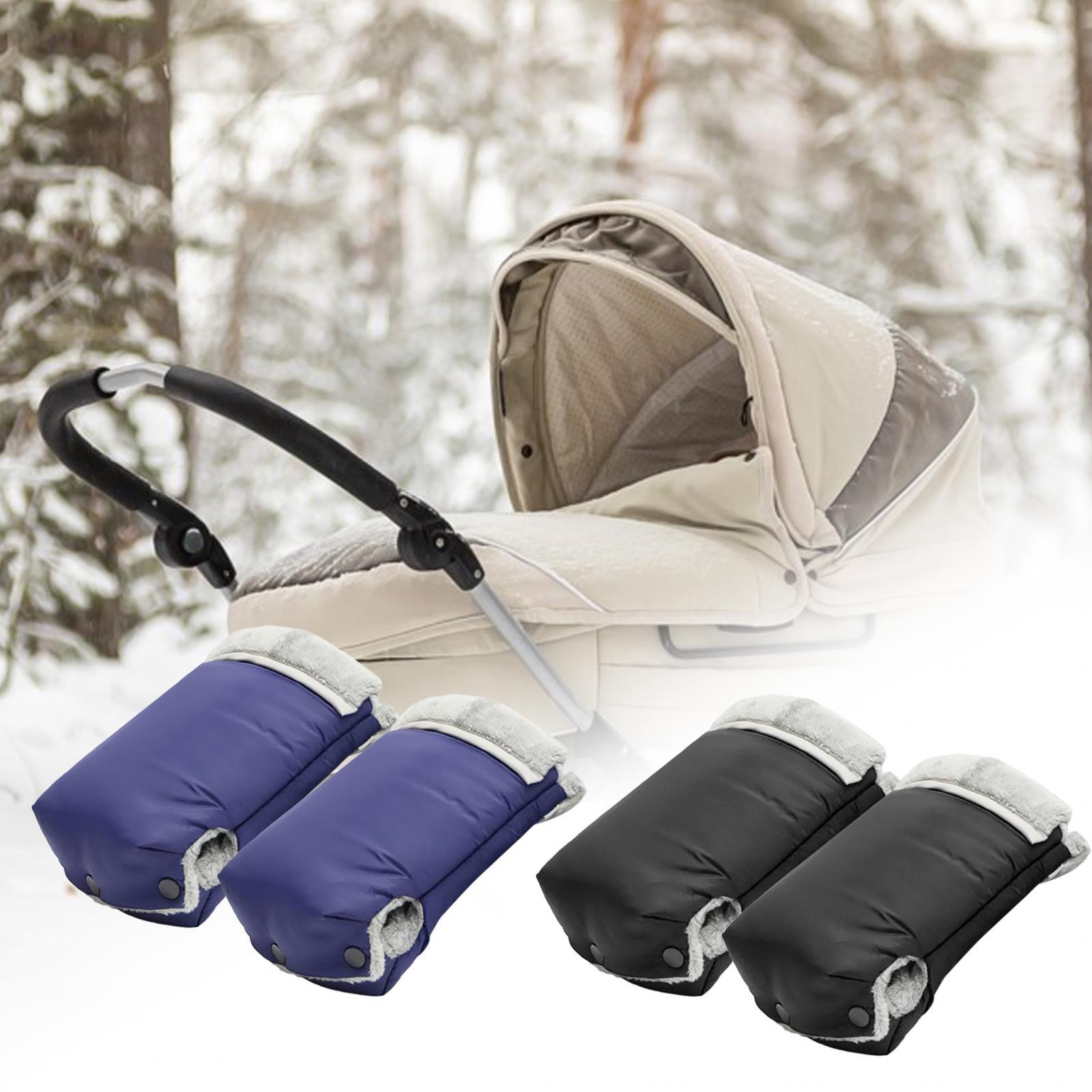 Pram Pushchair Gloves Thickened Soft Stroller Fleece Hand Muff Stroller Mittens for Multi Use Cold Weather Motorcycles Trolleys