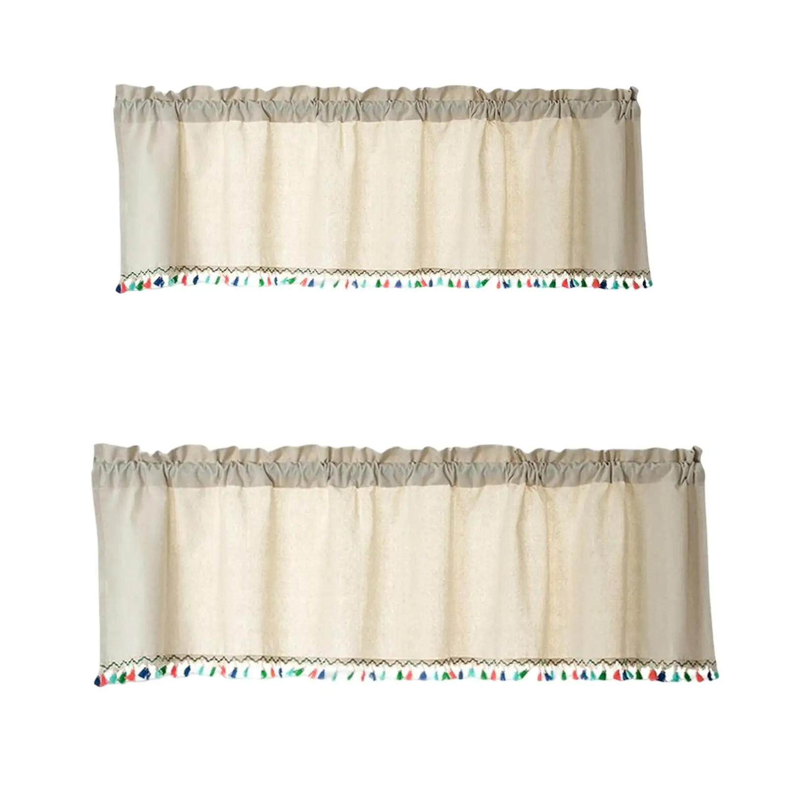 Rod Pocket Valances Decoration Short Curtains for Shop Panel