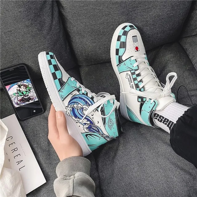 Sneaker Store Vip - Slayer Shoes Sneakers Cool High-Top Demon Kamado  Tanjirou Cosplay Anime Women Comic ➡