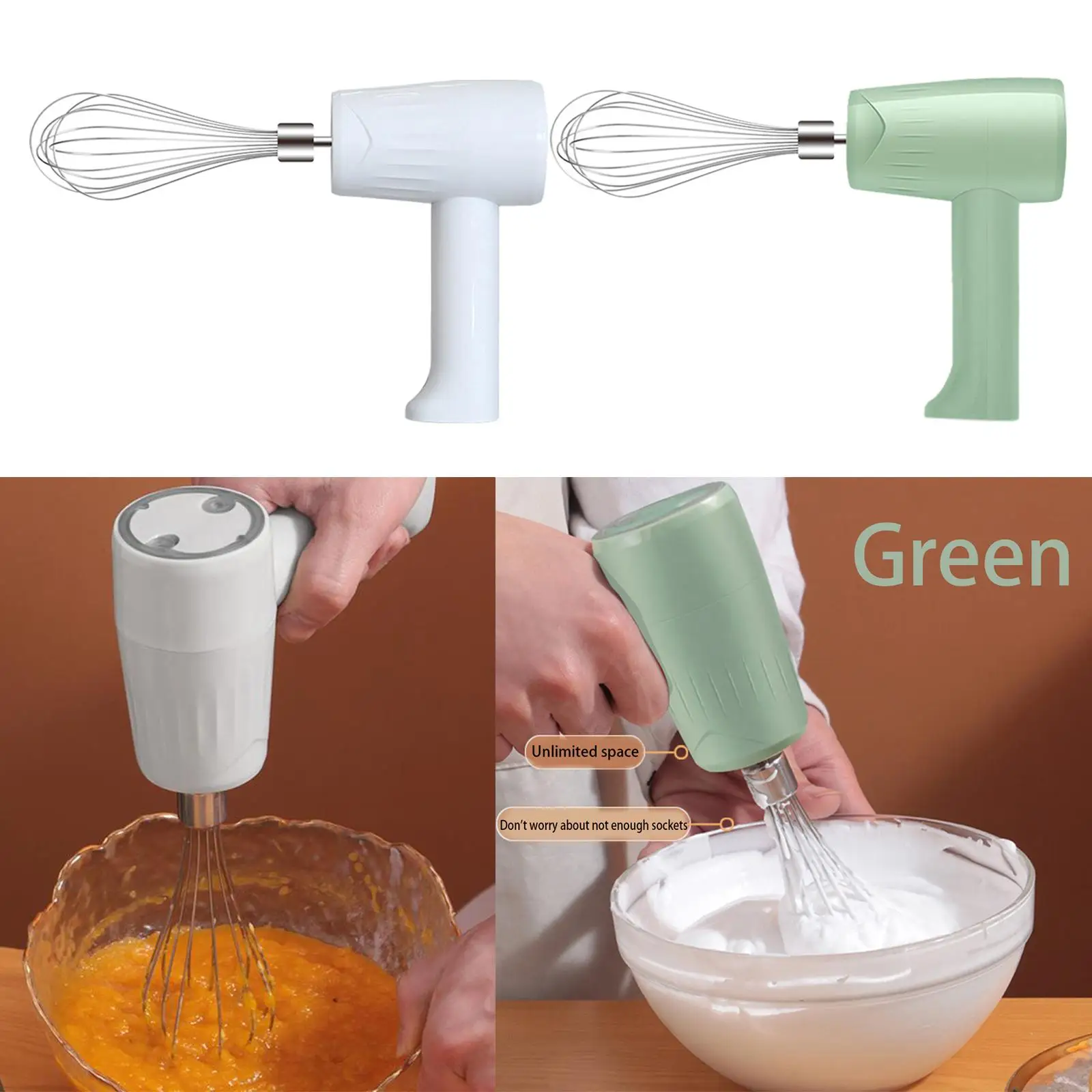 Portable USB Rechargeable Food Blender Milk Frother Electric Egg Beater Electric Food Mixer for Cooking Baking Kitchen Tools