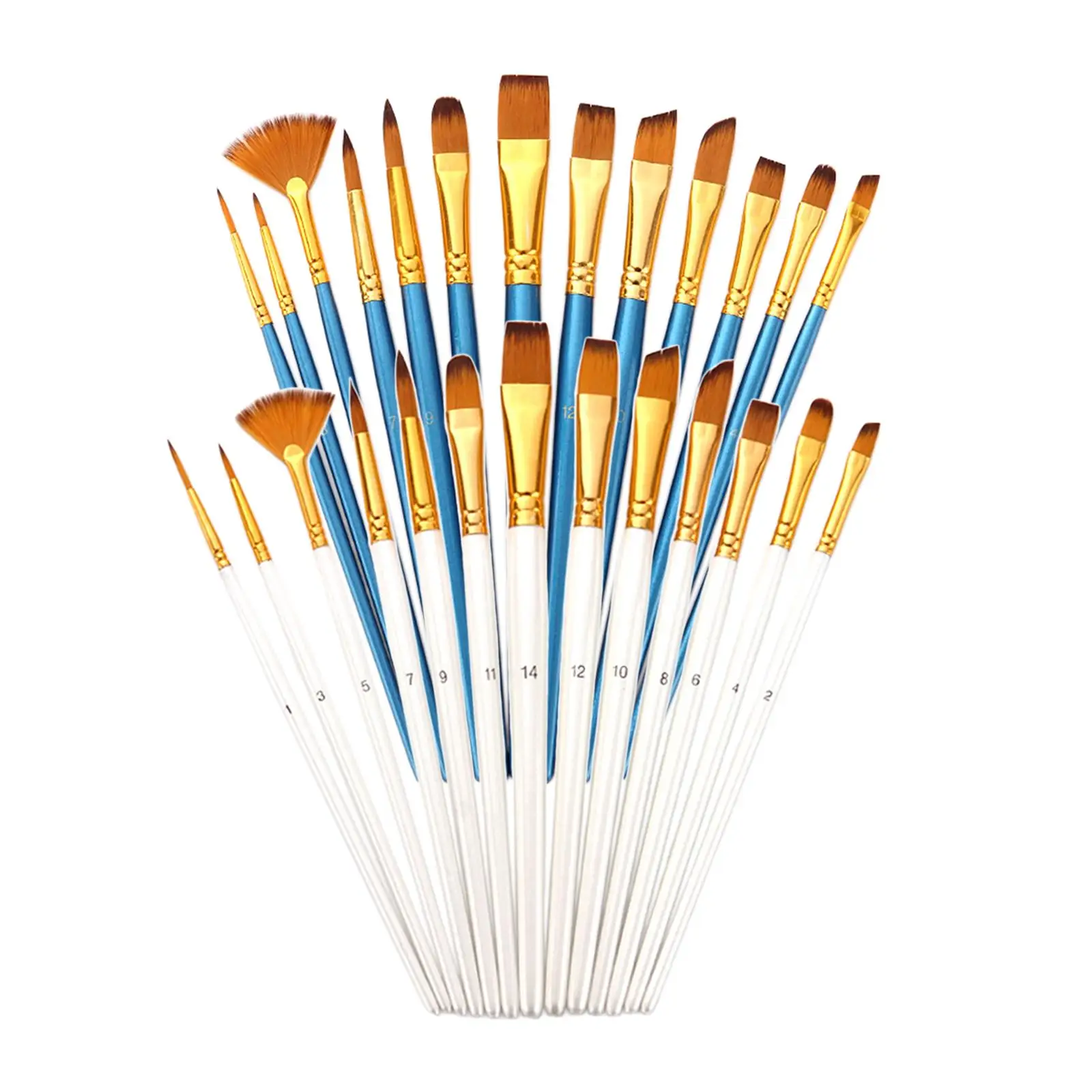 13pcs/set Paint Brushes Set Nylon Hair Wooden Handle for Acrylic  Amateur