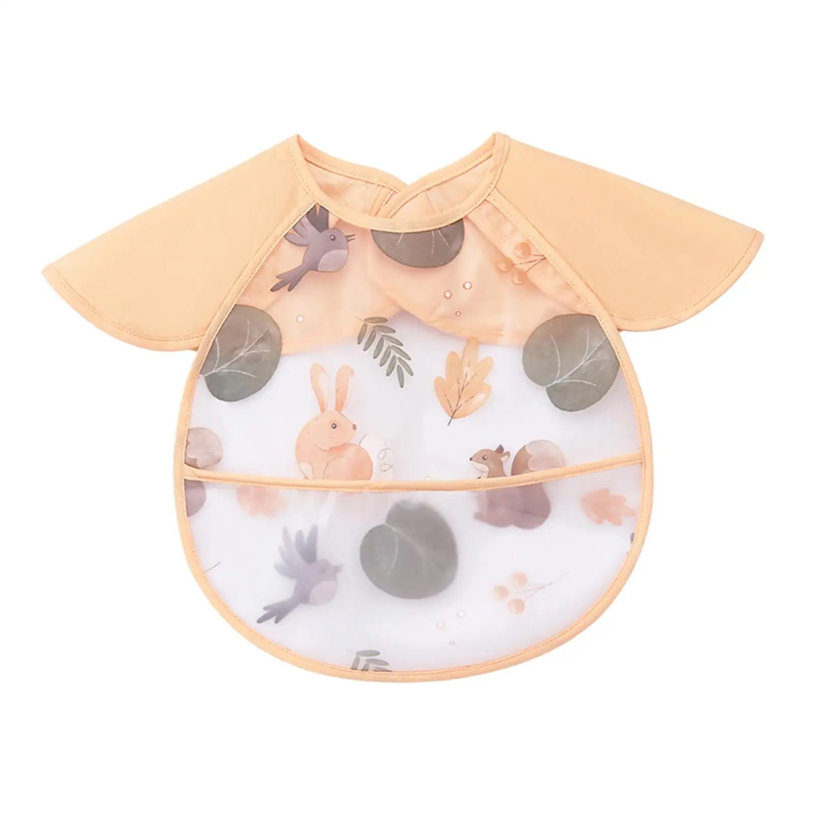 Baby Eating Smock Bib Breathable Washable Baby Bib for Drawing Painting