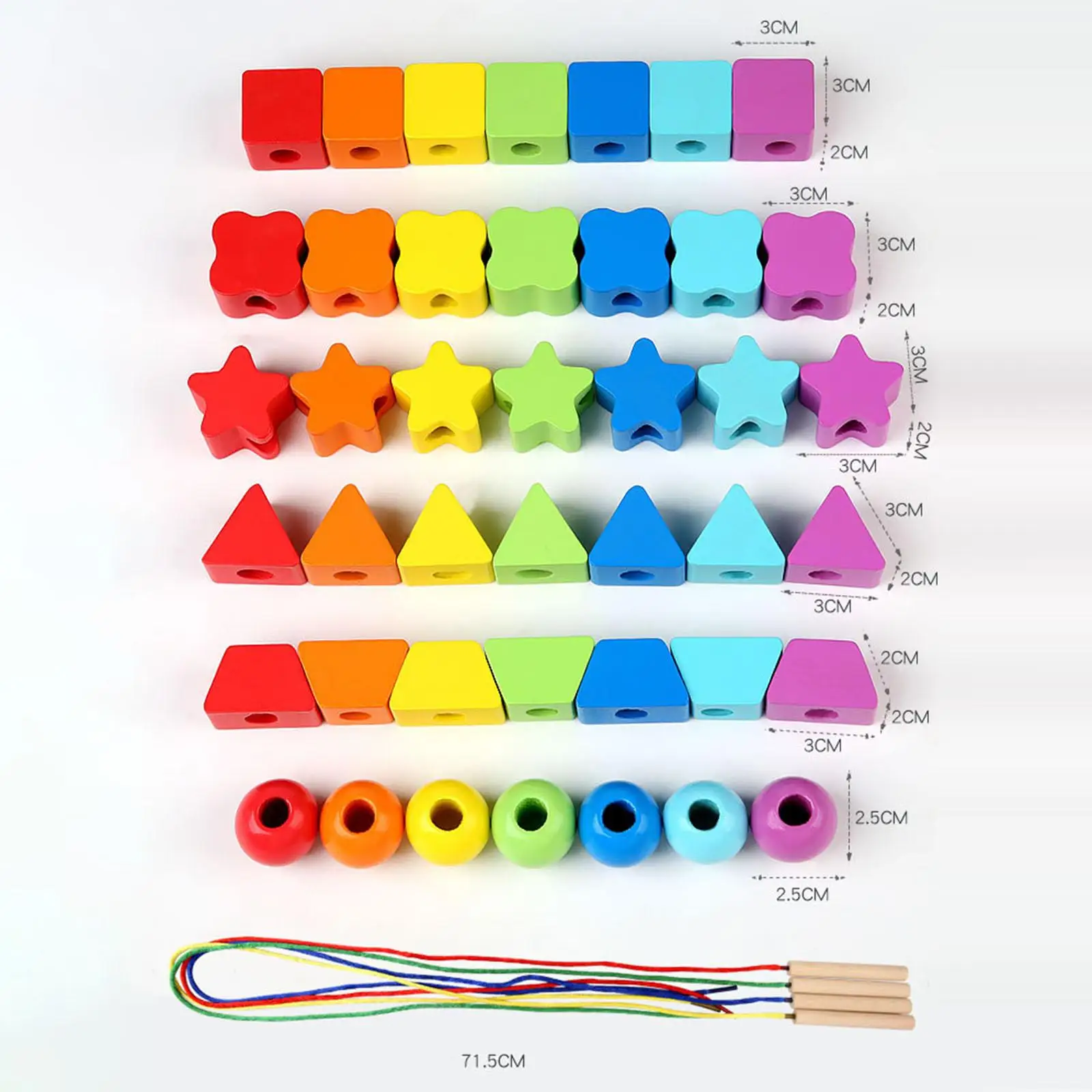 Lacing Montessori Toys Activities rainbow Game String Multi Color