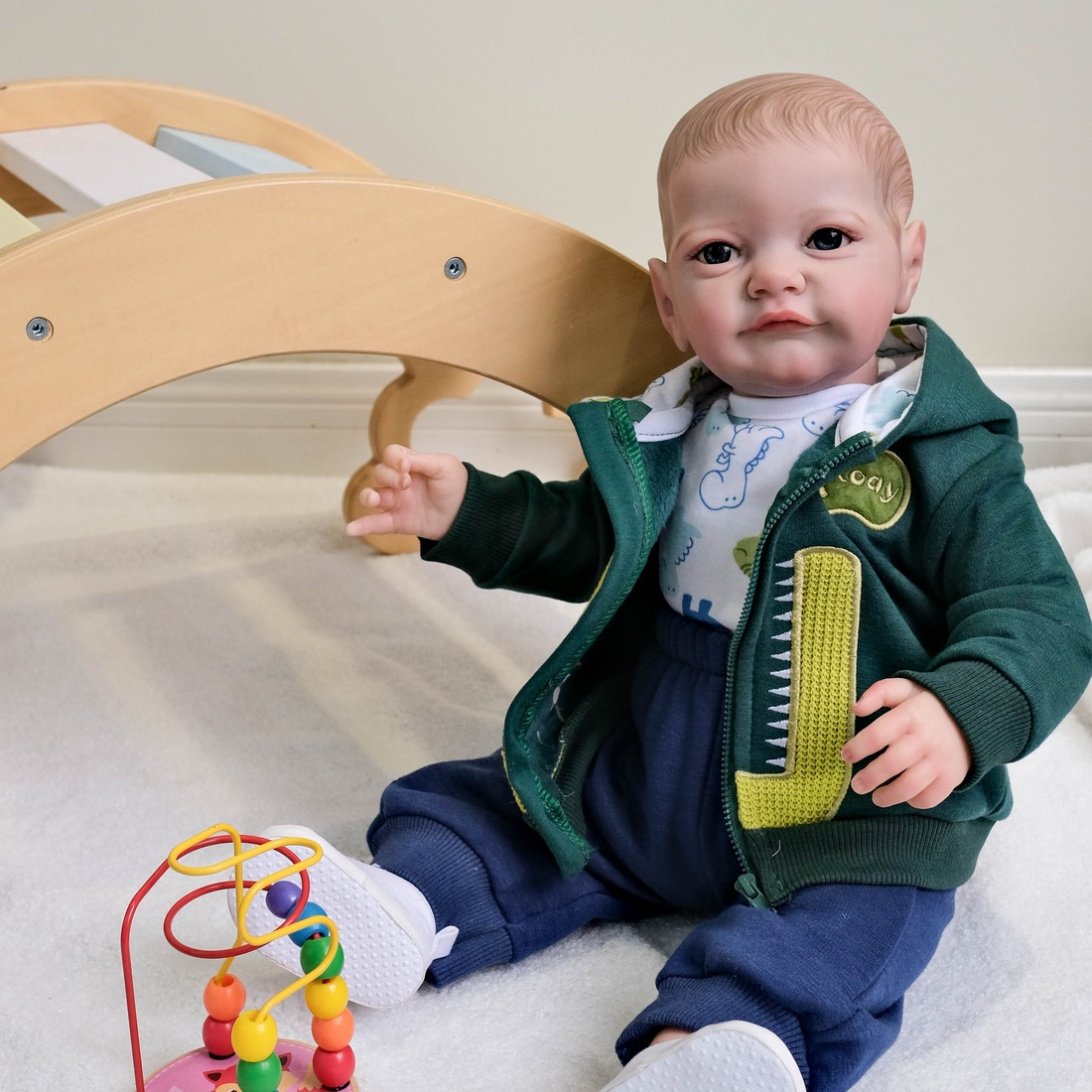 Poupée Réaliste 50 Cm Bébé Reborn – Corps Complet En Silicone Vinyle – Cheveux Enracinés à La Main, Yeux Acryliques – Peut Prendre Le Bain – Cadeau Anniversaire Pour Enfants Et Collectionneurs