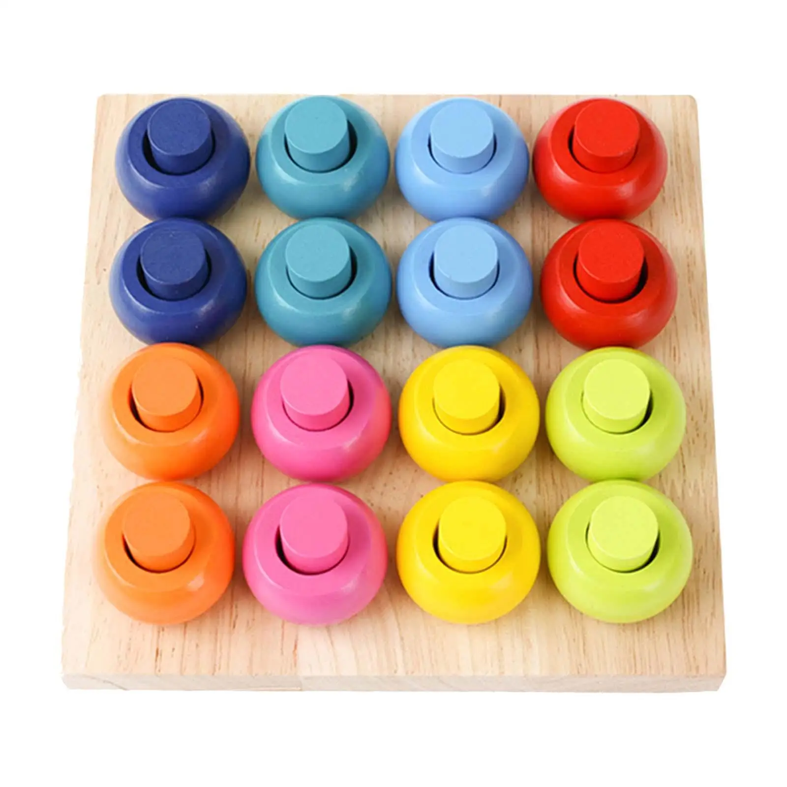 Wooden Stacking Peg Board Educational Wood Blocks Sorting Puzzle Sorter Stacker Colour Sorting Puzzle for Kids Early Education