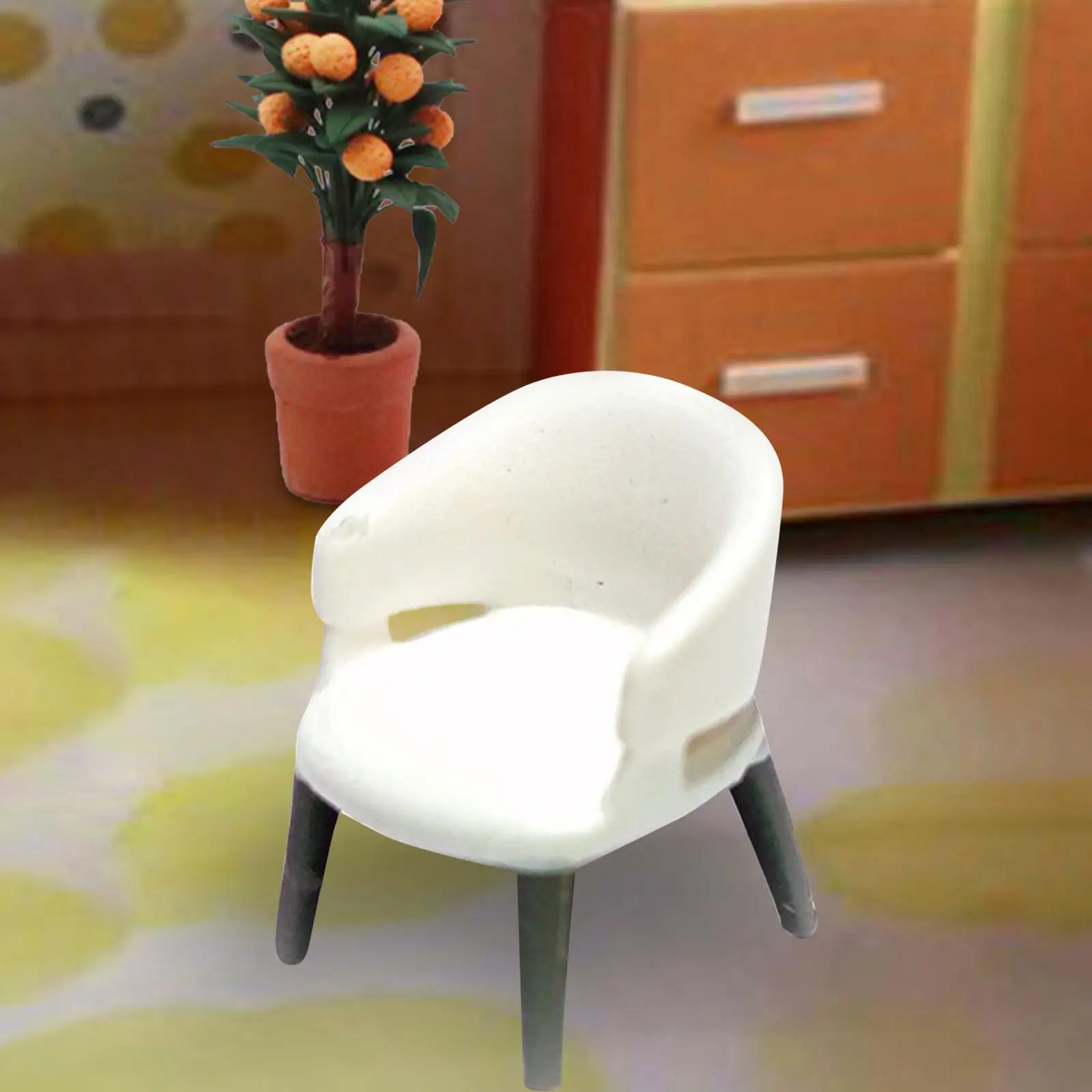 1/87 Scale Chair Model Simulation Figure Realistic Resin Miniature 1/87 Scale Armchair for Dollhouse Decor Photo Prop