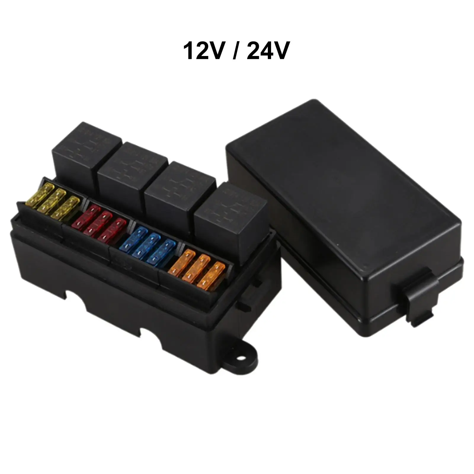 Automotive Car 12 Way Blade Fuse Holder Box with Spade Terminals Replacement