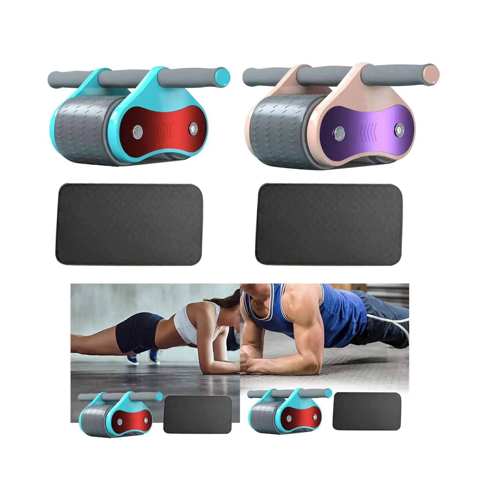 Abdominal Roller Double Wheel for Men Women Wheel with Mat Exercise Equipment