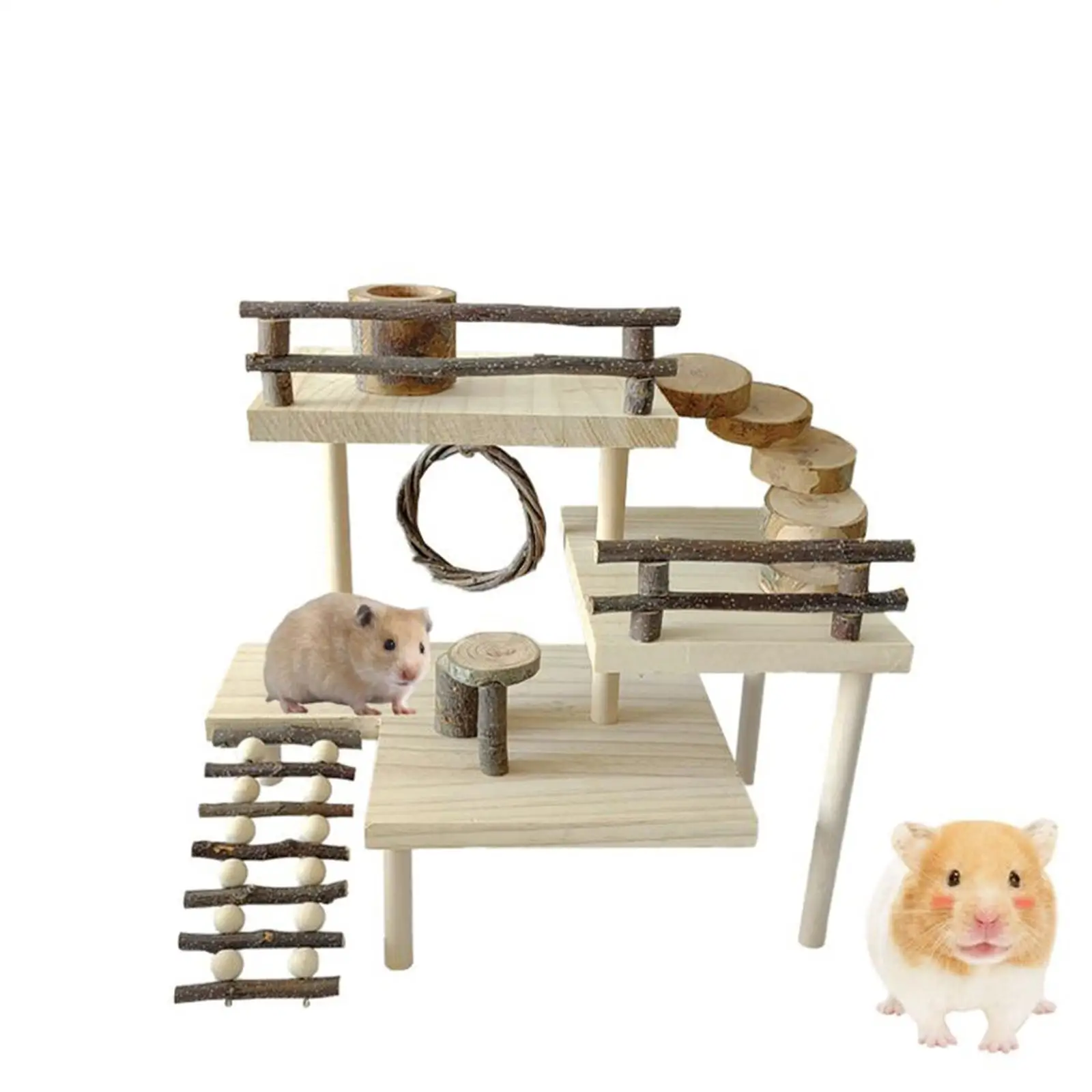 3 Layers Hamster Toy Climbing Ladder Playground Stairs Platform for Pet Supplies Exercise Hedgehog Cage Accessories Gerbil
