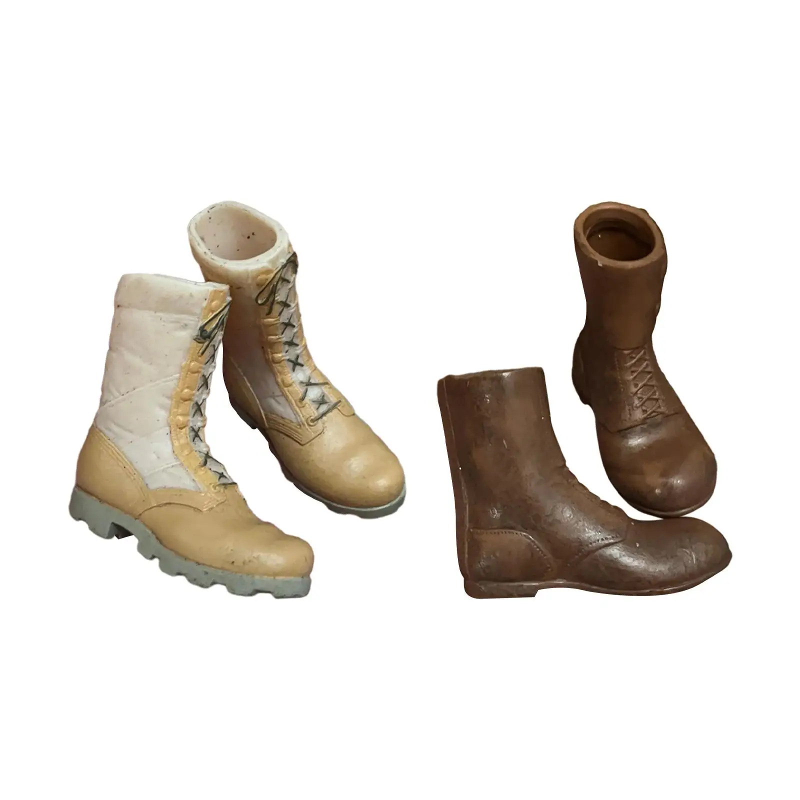 1/6 Man`s Shoes Desert Boots Work Boot Formal Footwear Round Toe Boot Classic Mid Calf Winter Boot for 12`` inch Doll Figures