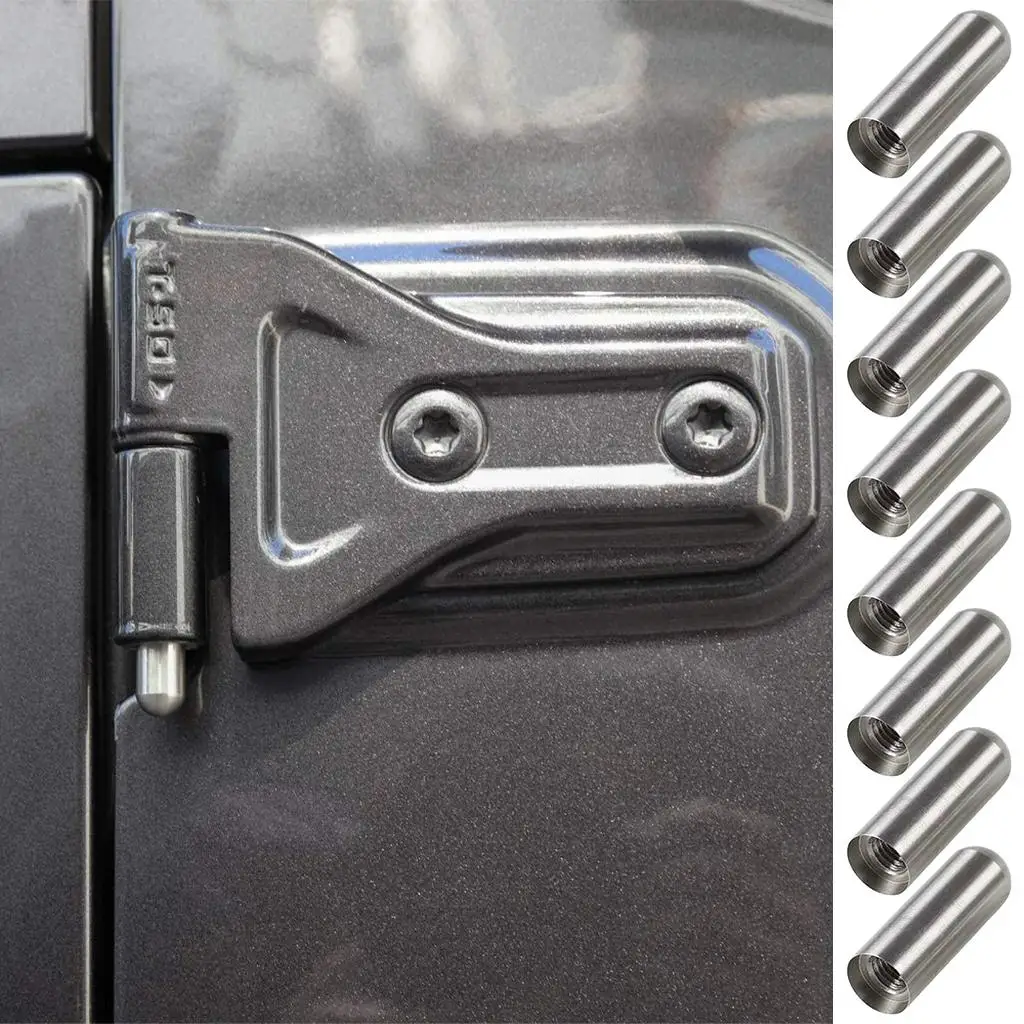 8x Door Hinge Pin Bolts Guides Liners for Jeep Wrangler JK Jku JL 2007-2019