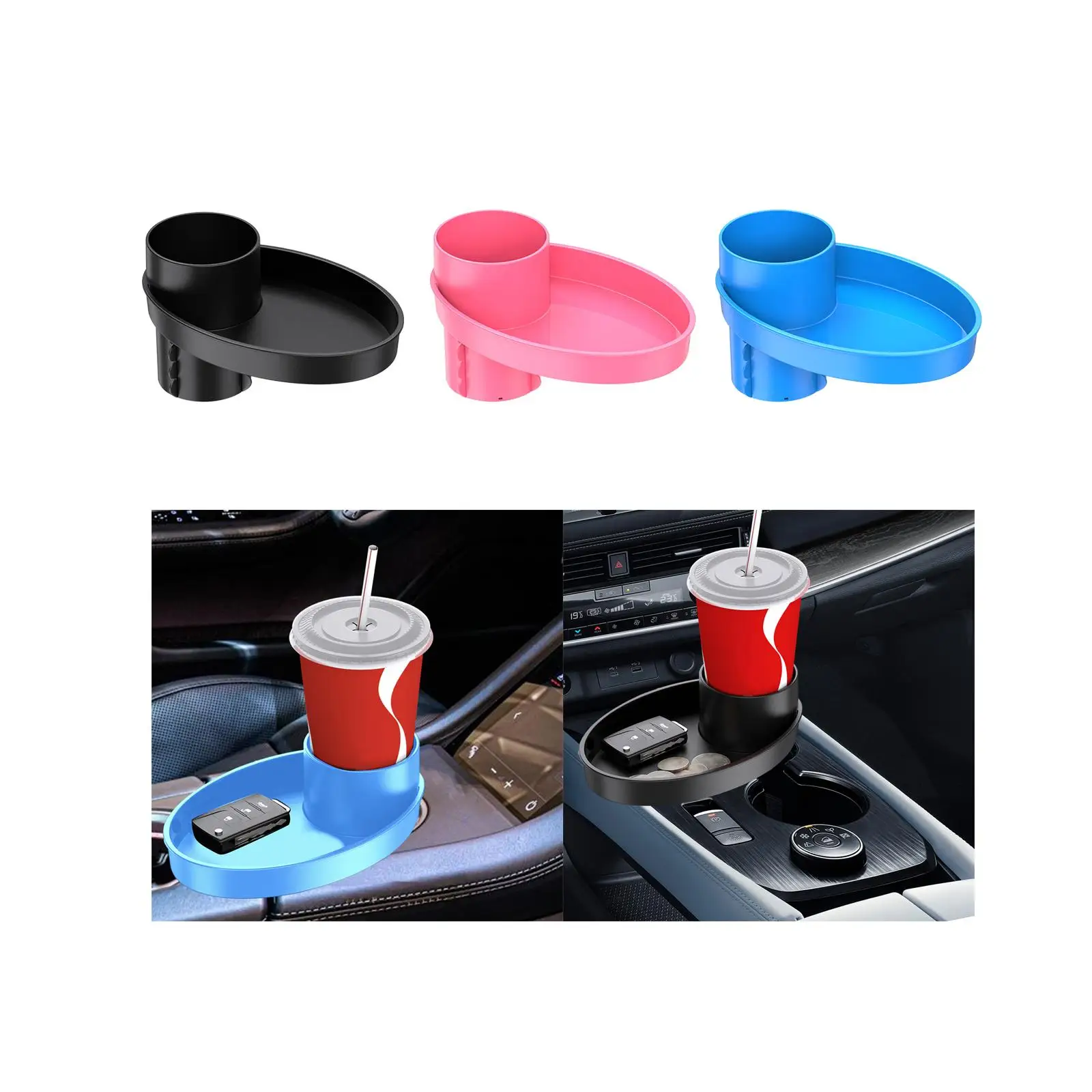 Car Cup Holder Expander Double Layer Organizer for Cups Snacks Bottles