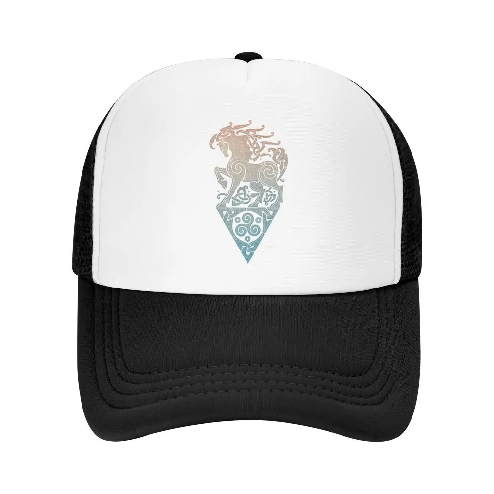 Odin's Steed Celtic Spiral Symbol Mesh Trucker Caps