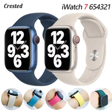 Silicone Strap For Apple Watch band 44mm 40mm 45mm 41mm 38mm 42mm 45 mm Rubber watchband bracelet iWatch serie 3 4 5 6 se 7 band