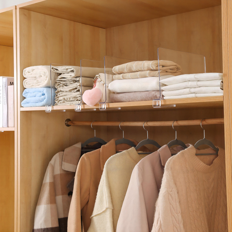 Acryl teiler Regal teiler für Schränke Organisatoren mit Holz regalen Regal teiler Schrank Geldbörsen Separatoren Regal teiler – Detail 5