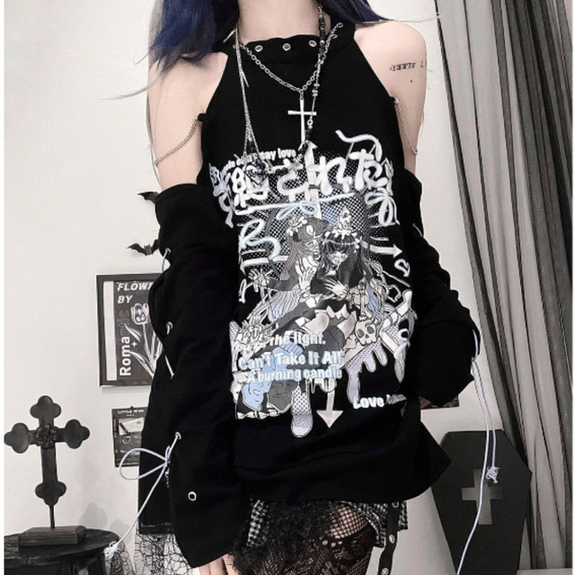 Goth/Gothic/Punk/Alt/Grunge/Skull Loose Shirt/Dress, Men's Fashion, Tops &  Sets, Tshirts & Polo Shirts on Carousell