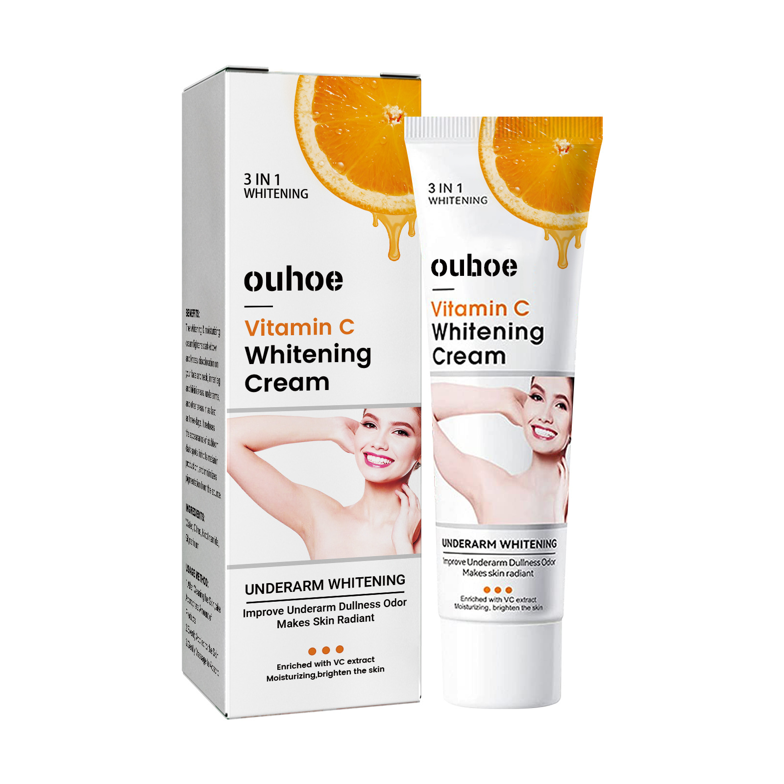 Crema corpo sbiancante Vitamina C Schiarente Melanina Ascelle Articolazioni del ginocchio Ascelle Idratante Liscia Pelle scura Lozione schiarente_voghion.com