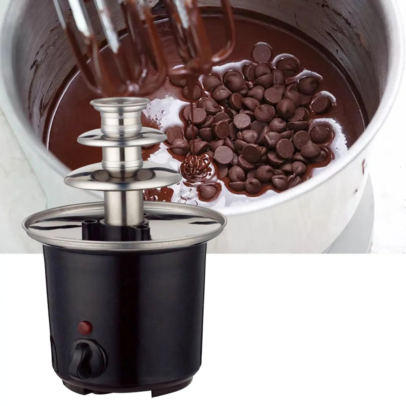 Mini Chocolate Fountain DIY Chocolate Melting with Heating Fondue Chocolate Waterfall Hotpot Machine