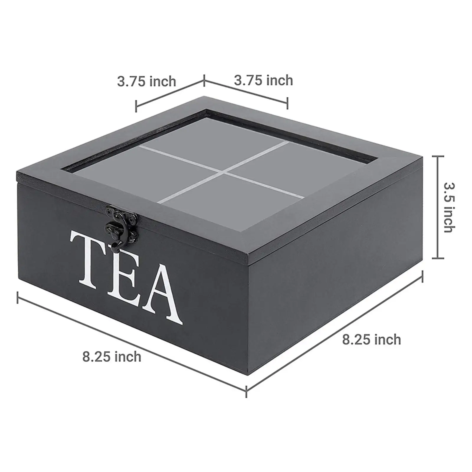 Wooden Tea Box Home for Sugar Bags Assorted Teas and Condiments Coffee Pod