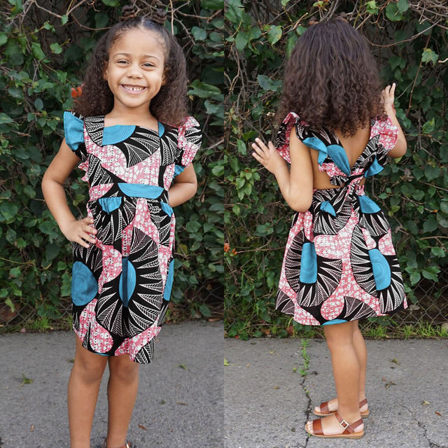 6 Jaar Oud Meisje Jurken En Outfits Afrikaanse Peuter Mouwen Backless Jurk Ankara 1 6Y Dress Up Kleding Voor Kleine Meisjes lot AliExpress