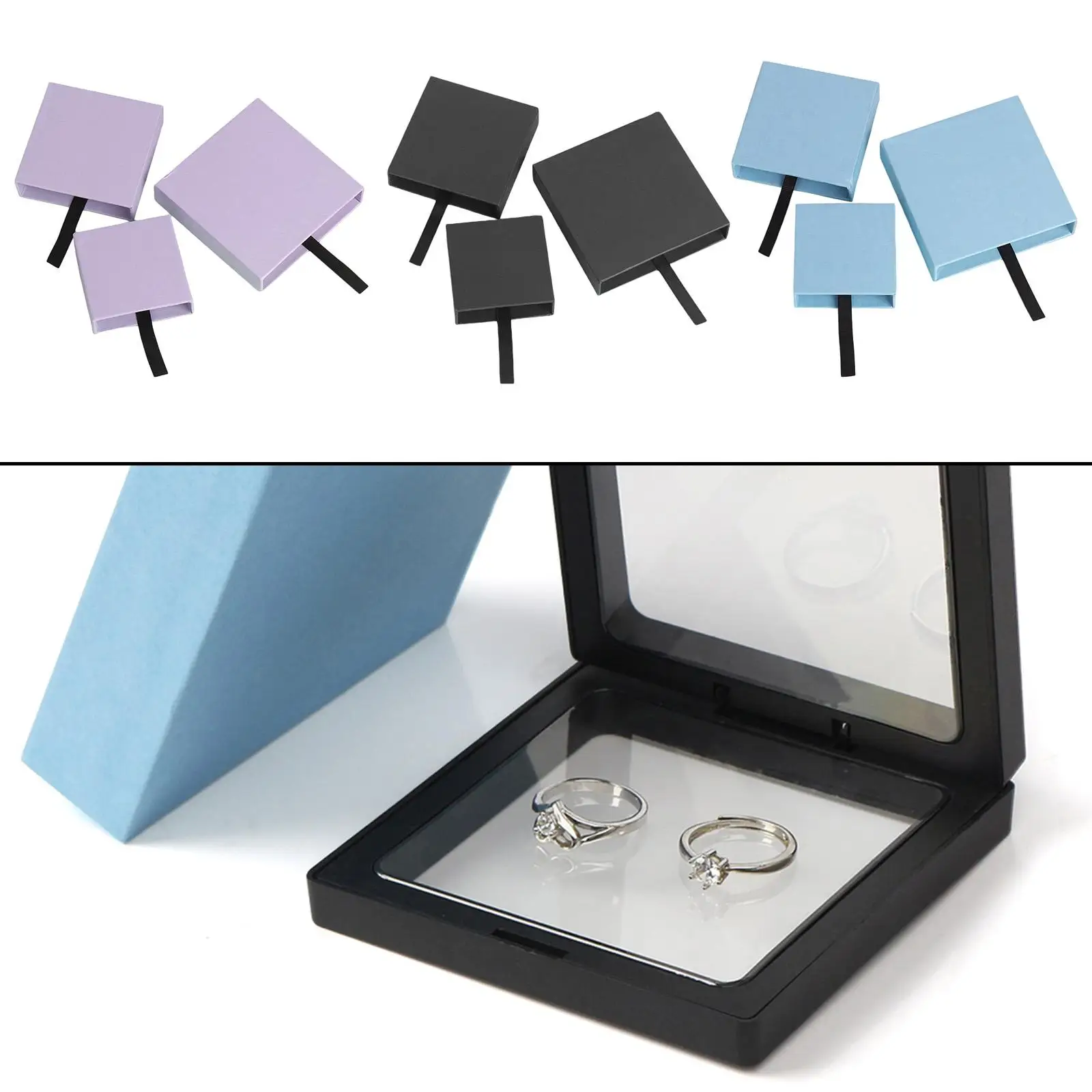 Jewelry Box Cardboard Paper Display Box for Travel Ring Bracelets Wife Girlfriend