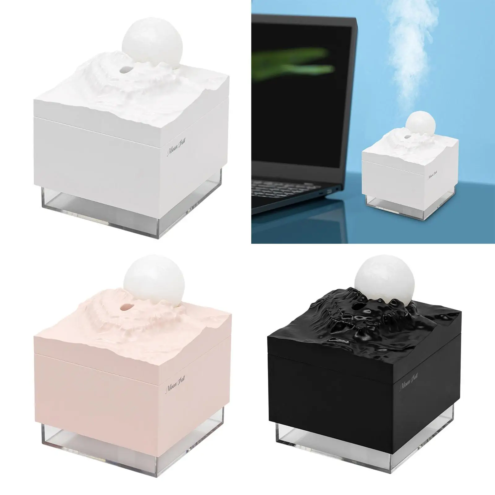 Desktop Air Humidifier Low Noise Two Gear Spray Ambient Light Quiet Night Light for Bedroom Housewarming Gift Nursery Yoga