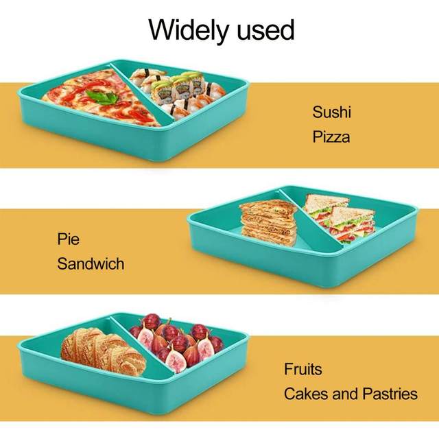 Triangle Pizza Box Pizza Slice Container Reusable Silicone Pizza Pack  Storage Box Sandwich Dessert Cake Box Microwave Lunch Box - Pizza Tools -  AliExpress