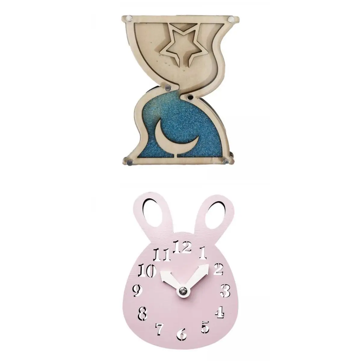 2x Kids Busy Boards Rabbit Clock Sensory Toys DIY Accessories Material