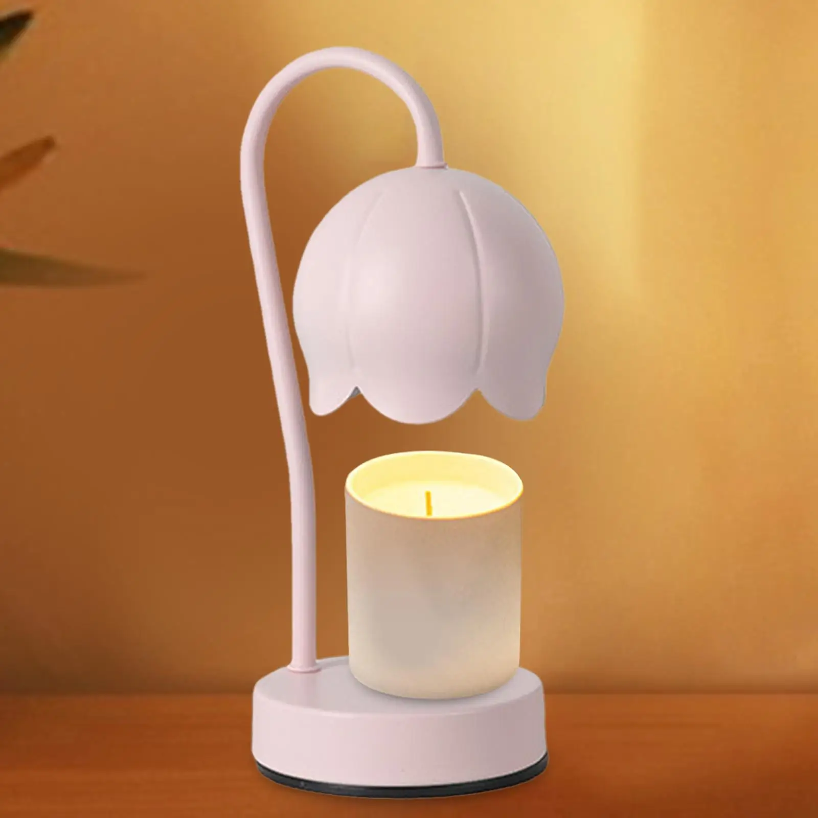 No Flame Candle Warmer Lamp Dimmable Metal Ornament Desk Light for Scented Candles with 2 Bulbs Candle Melter for Hotel Desk
