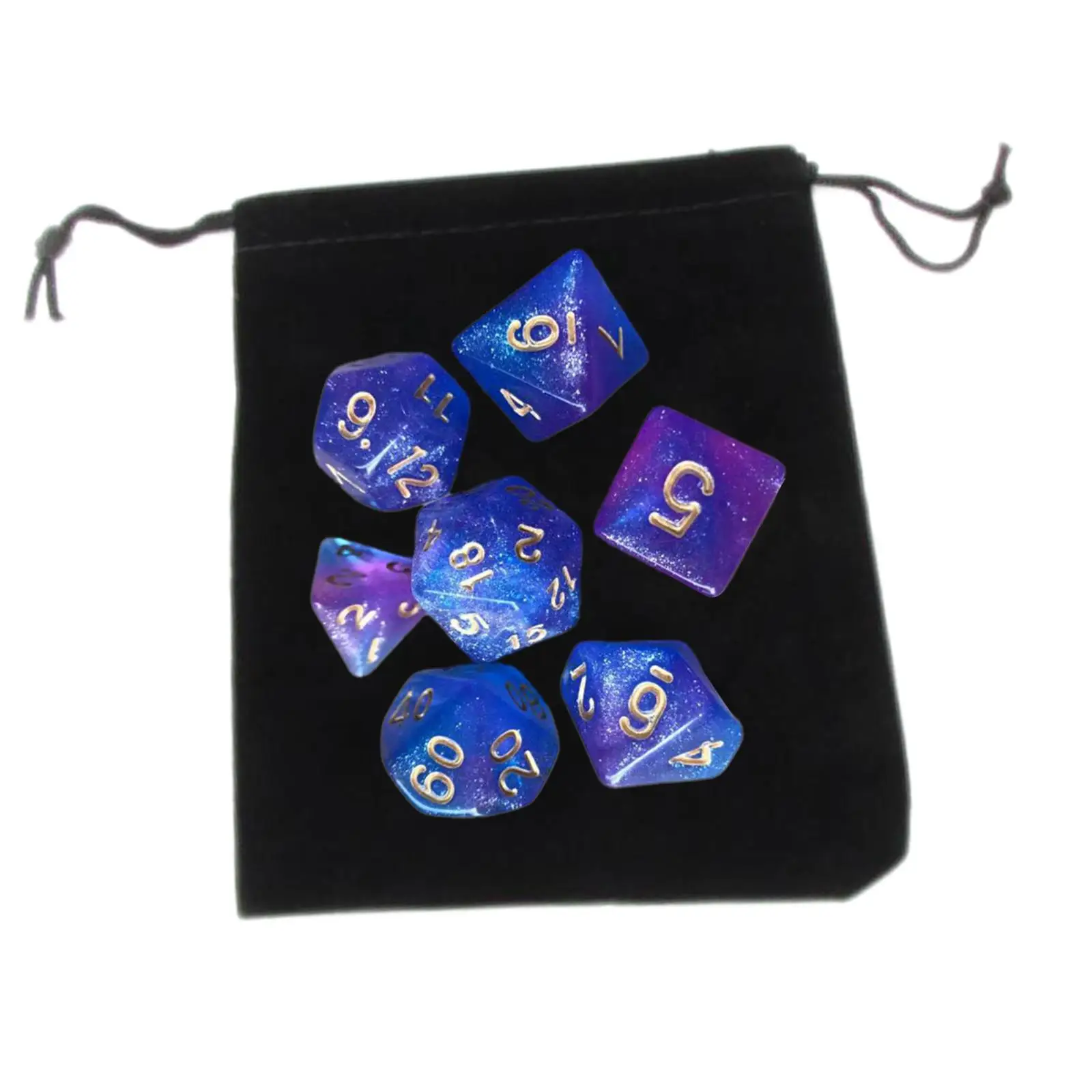 Novelty Acrylic Dices Party Game D20 with Storage Pouch Polyhedral Dices , ,