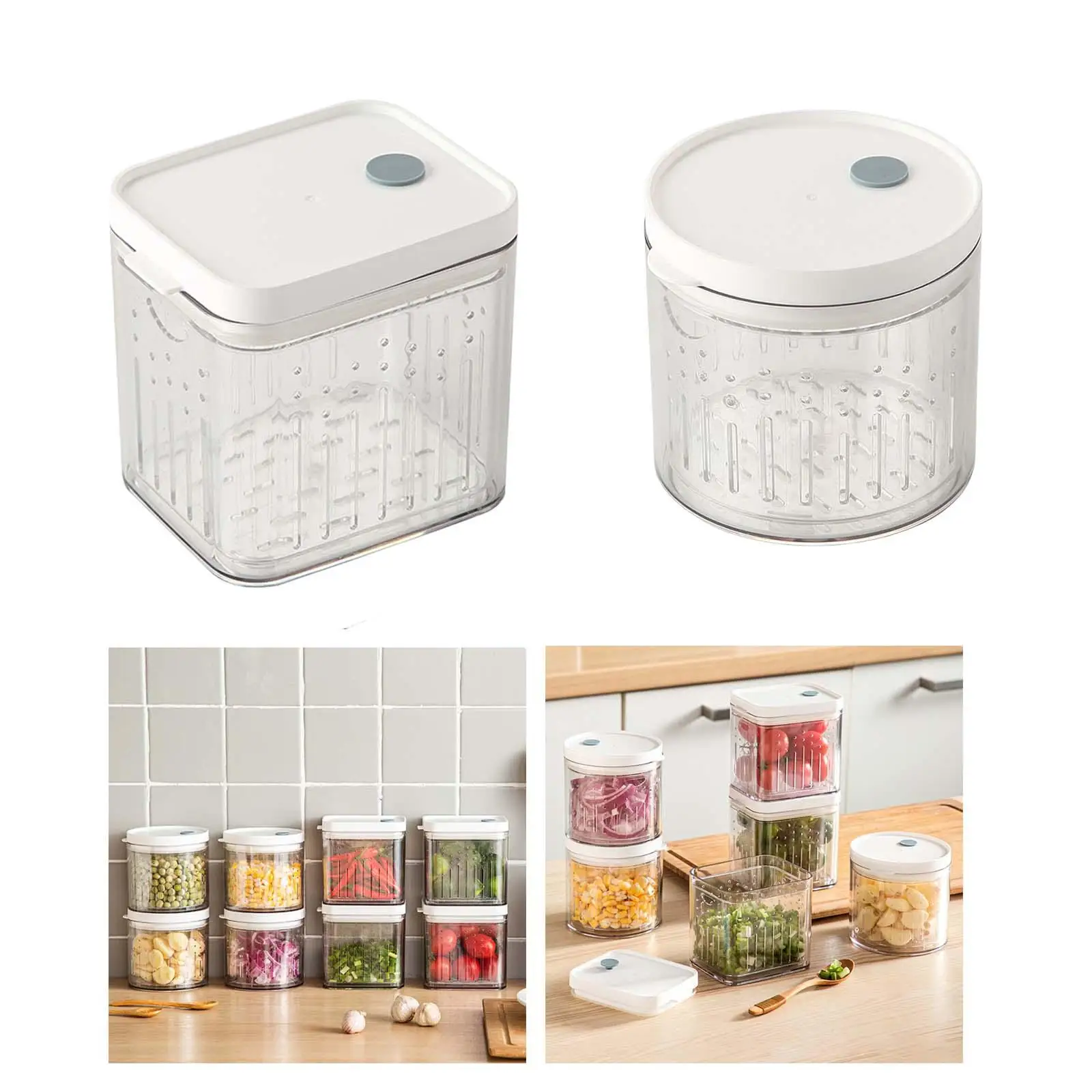 Clear Fridge Organizer Box with Lid Kitchen Storage Boxes for ginger Cabinet