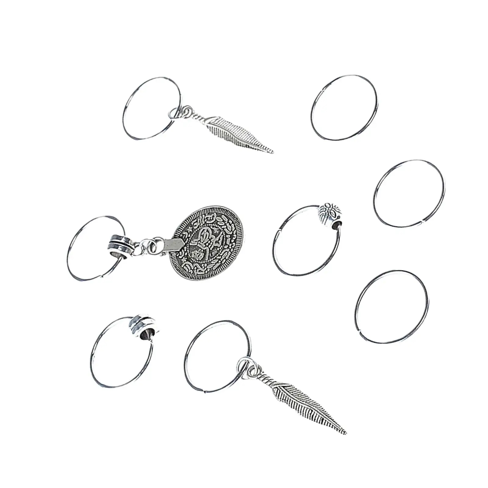 8 Pieces Hair Braid Dreadlock Clips Cuffs Rings jewelry Women Braids Accessories 8 Styles Charms Multiple Styles Pendant