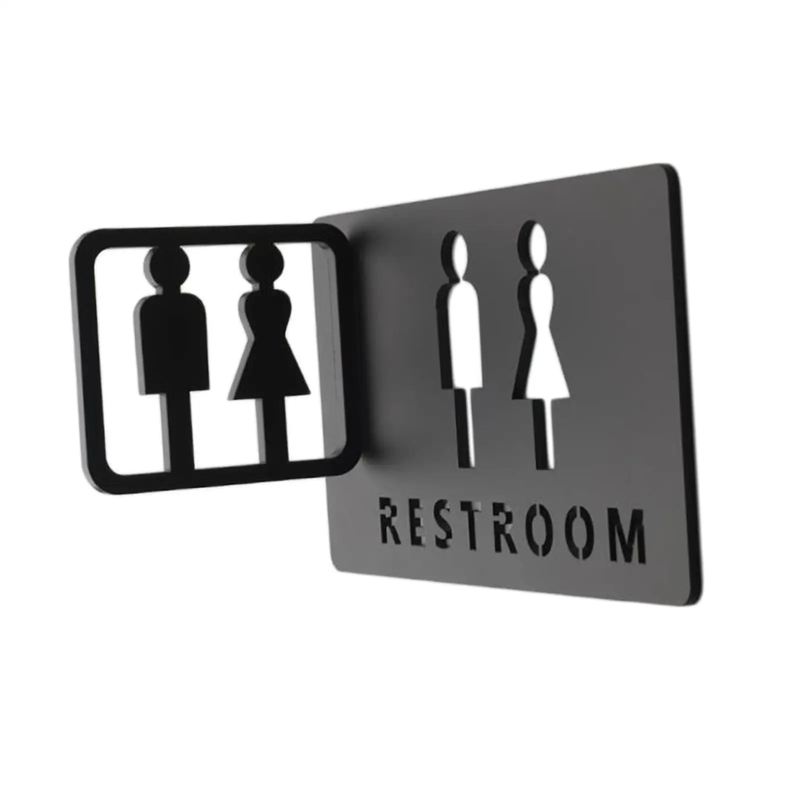 Acrylic Toilet Sign Bathroom Sign 3D Identification Sign for Shop Mall Restaurant